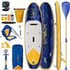 JUMMICO Tavola gonfiabile Stand Up Paddling Board SUP Board stabile e rapido gonfiaggio completo con zaino,Blu Giallo