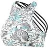 Beco - Top Sportivo da Donna, a Collo Alto, con Spalline Incrociate, Imbottitura Rimovibile, Coppa B, Donna, 36170, Bianco/colorato, 42