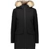 Cmp Parka Softshell con Cappuccio Eco Fur, Giacca Donna, Nero, 42, Nero