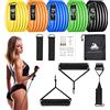 EVOLAND 【Set di 11】150LBS Elastici Fitness, 5 Livelli di Resistenza, Bande Fasce di Resistenza Uomo Donna, Elastico Palestra 11 in 1 per Allenamento di forza, per Allenamento di Forza, Yoga, Pilates