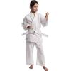 IPPONGEAR Club 2 Karate Gi Set Tuta da Karate per Principianti Tuta per Bambini Inclusa Cintura Bianca (Taglia 100, Cintura con Lacci, densità del Tessuto 220gr/m²) Bianco