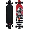 Schildkröt Longboard Freeride 41, Legno d'Acero a 9 Strati, Tavola Completa con Sospensione dell'Asse Passante, Cuscinetto a Sfere ABEC-11, Design: Hot Engine