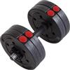 Ultrasport Set di manubri corti, 10 kg, set di manubri regolabili, manubri con 4 pesi da 2,5 kg e chiusure a stella, Dumbbell, manubri corti per allenamento a casa