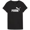 PUMA Maglietta con Logo Ess Metallic No. 1 da Donna XS, Black Metallic Silver