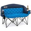OVERMONT Sedia da Campeggio Oversize per 2 Persone - Divano da Campeggio Doppia per adulti - Sedie da Esterno Resistenti con Schienale Alto e Imbottito - Supporto Fino a 385 kg Blu