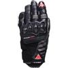 DAINESE Reacto Carbon Short Gloves Wmn, Guanti Moto Corti Donna in Pelle con Protezione Nocche in Carbonio e Imbottiture Palmo e Dita Smart Touch, Per Donna, Black/Fluo Pink, XS