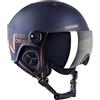 BLACK CREVICE Casco da sci Sölden I Casco da sci con visiera stile pilota in diversi colori I Casco da sci Uomo & Donna I Casco da snowboard unisex I Casco (S, marina/opaco arancia)