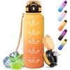 Motswedi Borraccia con Cannuccia, 1500ml senza BPA, Borraccia Palestra, a Prova di Perdite, con Filtro, Bottiglia Acqua per Palestra, Yoga, Sport, Fitness, Giallo & Arancio