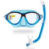 CRESSI dal 1946 - Moon Kid + Top - Set Combinato Maschera Moon e Snorkel Top Ideale per Snorkeling e Nuoto per Bambini da 5 a 10 Anni - Blu/Arancio - Taglia Unica