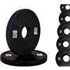 G5 HT SPORT Disco Bumper Micro Carico Total Black Foro Ø50 mm Per Palestra E Home Gym da 0.5 A 2.5 Kg (1 x 2.5 Kg)