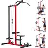 VEVOR Lat Machine Multifunzionale 2 in 1, Macchina a Cavi Professionale con Lat Pulldown e Trazioni al Cavo Alto, Allenamento di Dorsali, Schiena e Core, Sedile e Rulli Regolabili, Carico Max 227 kg