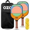 OZO Set of 2 Paddles + 4 Balls - Paddle Unisex Adulto