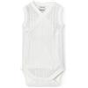 BABIDU Body per Neonato Incrociato Senza Maniche in Cotone 100%, Body in Tessuto Perlato Morbido e Traspirante, Abbigliamento Ideale per Neonati e Ragazze, Design Unisex per la Prima Usura