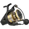 PENN Battle® IV Spinning Reel, Saltwater Angler Fishing Sea Fish Lure & Bait, Bass, Pollack, Cod, Mackerel, Wrasse, Aluminum Robust Ambidextrous 8000 High Speed Reel Size 5.3:1 Black, Gold & Smoke