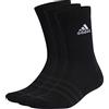 adidas Cushioned Crew Socks 3 Pairs, Calze Medie Unisex - Bambini e ragazzi, Black/White, XXL (Pacco da 3)