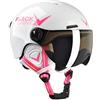 BLACK CREVICE Casco da sci per bambini Leogang I Casco da sci con visiera stile pilota in diversi colori I Casco da snowboard unisex I Casco da sci (52-54, Bianco/Lucido Rosa)