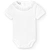 BABIDU Body Neonato Manica Corta 100% Cotone Colletto Prato con Pizzo, Body Neonato Realizzato in Morbido Tessuto Anallergico e Traspirante, Abbigliamento Unisex per Neonato e Bambina, Prima Indossata
