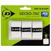 Dunlop Sports Dunlop Gecko Tac Tennis Overgrip, Bianco, Confezione 3-Pack Blister - Impugnatura appiccicosa, Controllo Sicuro, Sensazione Confortevole
