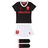 Macron 58125564 Wru M20 WRU M20 Maglia con Pantaloncini e Calzini, Alternate Boxset, Bambini, Nero, 3/6M Unisex - Bimbi 0-24