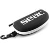 SEAC Goggle Case, Custodia Semi-Rigida Porta Occhialini da Nuoto Semirigida, con Moschettone di Aggancio, Nero/Bianco