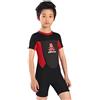 CRESSI Smoby Wetsuit, Muta Shorty in Premium Neoprene 2 mm Unisex Bambini, Nero/Rosso, 1/2 Anni