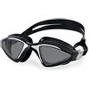 SEAC Lynx, Occhialini da Nuoto, Ottimi per la Piscina e Il Mare Unisex Adulto, Nero/Bianco LF, Standard