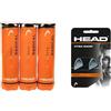 Head Palline da tennis Radical, confezione tripla (12 palline), la confezione può variare & Xtra Damp, Tennis Accessori Unisex Adulto, Blu, Taglia unica
