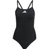 adidas Donna Ripstream Team Thin Straps C-Back Swimsuit Swimwear, Black, 46