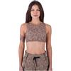 Hurley Max Leopard High Neck 2 Way Top Bikini, Brown Sugar, L Donna