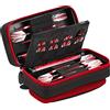 Casemaster Plazma PRO, Custodia per 6 Freccette con Punta Morbida e in Acciaio, dispone di Una Grande Tasca Frontale per dispositivi mobili, Tubi di stoccaggio integrati e Tasche per voli, Punte,