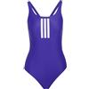 adidas Donna 3 Stripes V-Back Swimsuit Swimwear, Collegiate Purple/White, 36