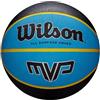 Wilson Pallone da Basket, MVP, Nero/Blu, Misura 7, Gomma, Uso all'Interno e all'Esterno