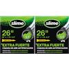 Slime 30060 Camera d'Aria per Biciclette con Gel Antiforatura Slime, Autoriparante, Prevenzione e Riparazione, Valvola Presta, 26 x 1.75-2.3