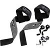 G5 HT SPORT Straps (Imbottiti) Allenamento Bodybuilding Uomo Donna Cinghie Sollevamento Pesi per Powerlifting Deadlift Weightlifting (Black (silicone-grip))