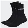 adidas Unisex - Adulto Linear Crew Cushioned Socks 3 Pairs, Black / White, 40-42