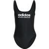 Adidas Donna Sportswear U-Back Swimsuit, Black/White, 34