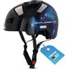 FISCHER Casco da bicicletta BMX Dirt Bike Plus Universe, S/M, 54 - 59 cm, nero, con fanale posteriore LED integrato