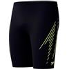 Speedo Hyperboom Placement Jammer, Swim Allenamento, Fitness, Resistente al Cloro Jammer per Uomo, Black e Hyper Yellow, 26