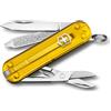 Victorinox, Classic SD, Coltellino Svizzero, Originale, Multiuso, Campeggio, 7 Funzioni, Lama, piccola, Lima per unghie, Giallo Trasparente