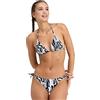 Arena Allover Bikini Donna a Triangolo, Costume da Bagno con Tessuto Elasticizzato Riciclato ad Asciugatura Rapida, Costume da Donna con Coppe Removibili, Top e Slip con Laccetti