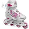 Roces Jokey 3.0 Girl, Pattino Inline jr Bambina, Bianco-Rosa, 30/33