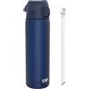 Ion8 Borraccia con Cannuccia, 500 ml/18 oz, Anti-perdite, Facile da Aprire, Chiusura Sicura, Lavabile in Lavastoviglie, Coperchio Igienico, Maniglia per il Trasporto, Facile da Pulire, Blu Navy