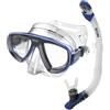 SEAC Set Bis Extreme Dry, Set in Silicone per Immersioni e Snorkeling con Maschera e Snorkel con Sistema Dry Top e Valvola di Spurgo, Blu