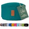 #DoYourYoga cuscino rotondo per yoga 30cm x 15cm | verde scuro | fodera lavabile | riempito con gusci di pula di farro biologico (KBA) | cuscino yoga per Yin Yoga e Meditazione