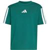 adidas Unisex - Bambini e Ragazzi Essentials 3 Stripes Sleeve Shirt, Collegiate Green/White, 4-5 Years