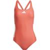 adidas Femme 3 Stripes C-Back Swimsuit, Semi Lucid Red/White, 36