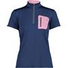 CMP - T-Shirt da Bici Elasticizzata da Donna, Blue-Malva, 48