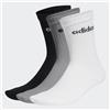 adidas Unisex - Adulto Linear Crew Cushioned Socks 3 Pairs, Medium Grey Heather / White / Black, 42-45