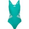 adidas Donna Logo C-Back Swimsuit Swimwear, Equipment Green/White, 32
