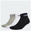 adidas Unisex - Adulto Linear Ankle Cushioned Socks 3 Pairs, Medium Grey Heather/White/Black, 45-48